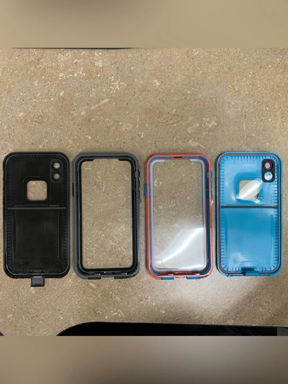 “2” LifeProof Waterproof iphone XR Phone Cases- Black & Blue